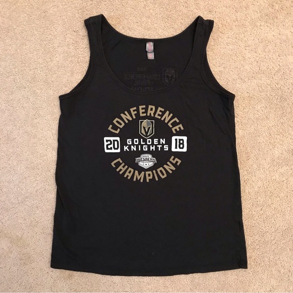 District Made Tops - Vegas Golden Knights 2018 Conference Champions Roster Tank Top Size Small Flawed